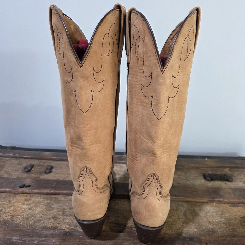 J.B. Dillon Snip Toe Embroidered Western Handcrafted Soft Leather Cowgirl Boots - Picture 5 of 14